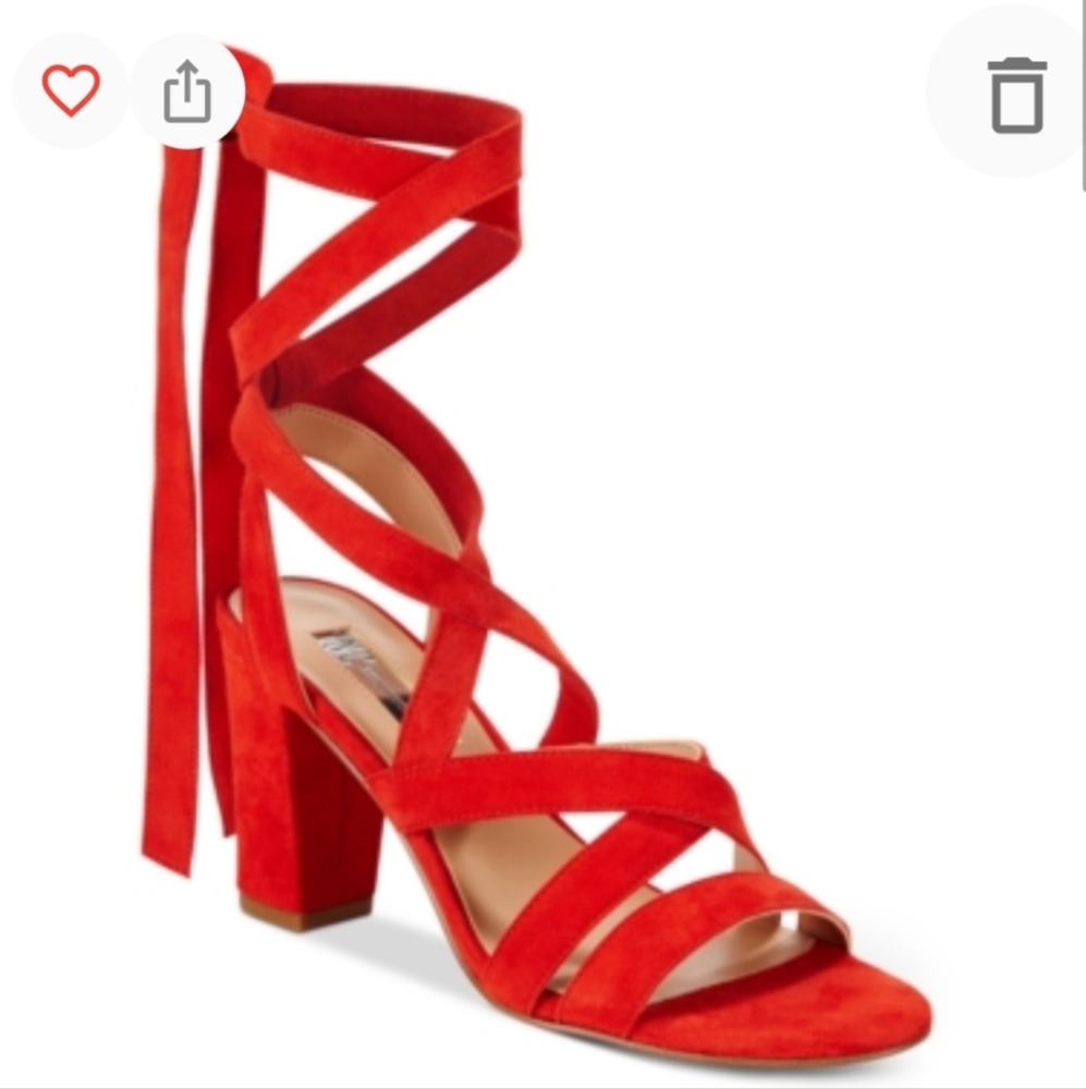INC LACE UP BLOCK HEEL SANDALS